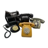 Five vintage telephones including Siemens Ediswan