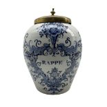 18th century Dutch Delft tobacco jar and cover