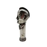 Early 20th century silver-plated walking stick grip