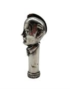 Early 20th century silver-plated walking stick grip