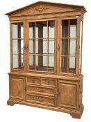 Large Georgian style light oak display cabinet/ bookcase