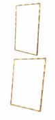 20th century wall mirror in a gilt simulated bamboo frame (46cm x 86cm) and another similar (49cm x