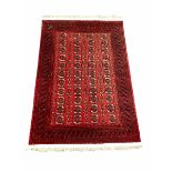 Persian Afghan hand knotted Bokhara ground rug