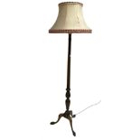 20th century stained beech standard lamp of classical design