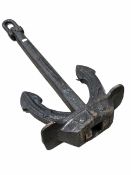 Large articulated cast iron ships anchor L120cm
