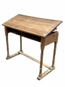 19th century limed oak clerks desk