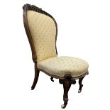 Victorian rosewood framed bedroom chair