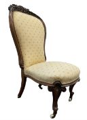 Victorian rosewood framed bedroom chair