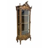 19th century French giltwood and gesso vitrine display cabinet in the rococo taste