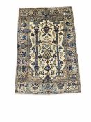 Persian Kashan ivory ground rug