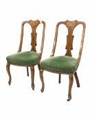 Pair of Art Nouveau period oak dining chairs