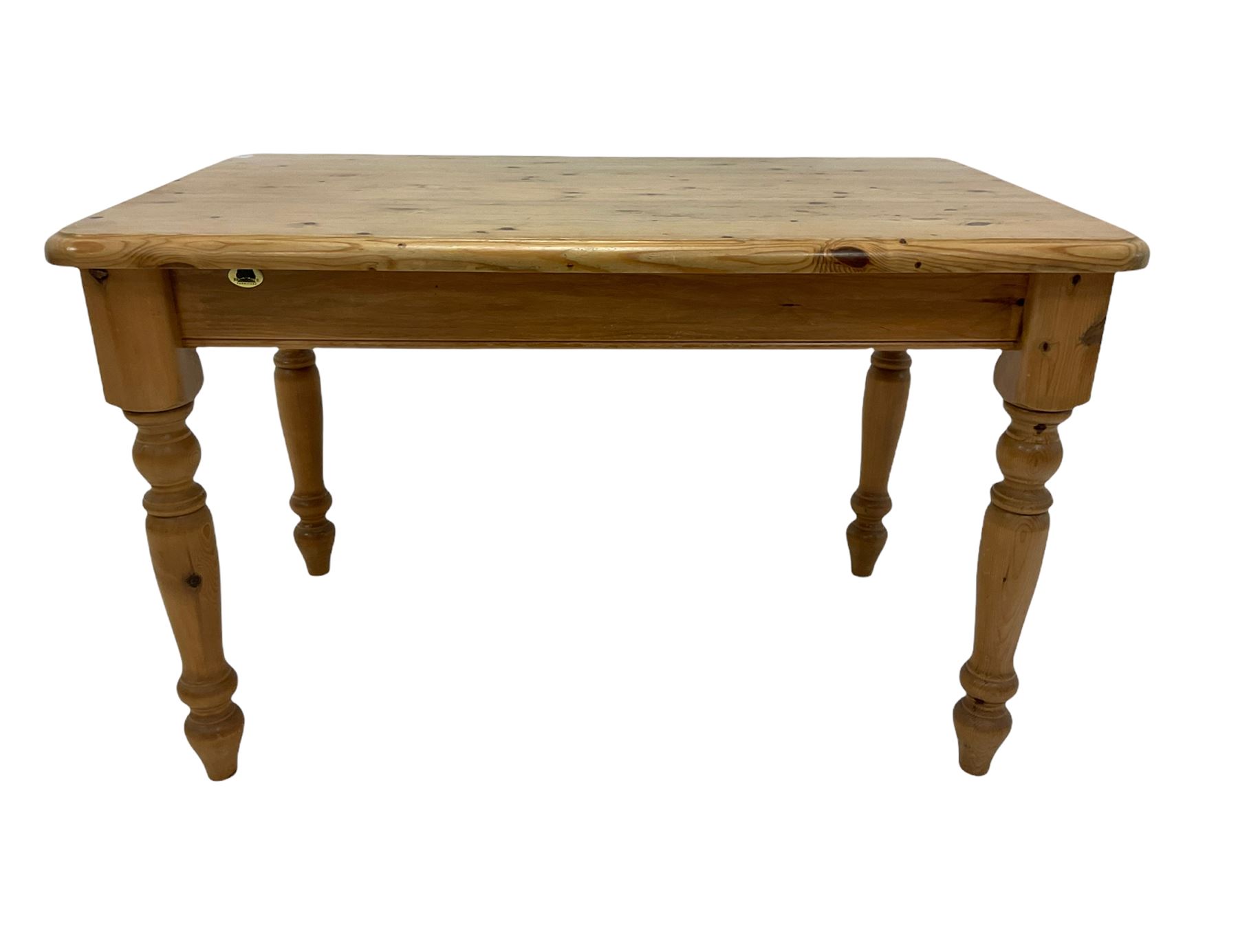 Traditional farmhouse waxed pine dining table - Image 2 of 4