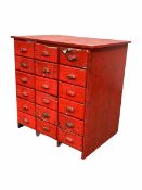 Victorian style painted multi drawer chest W90cm