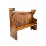 Early 20th century pitch pine church pew