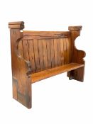 Early 20th century pitch pine church pew