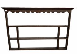 Early 19th century country oak plate rack