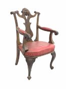 Victorian walnut armchair