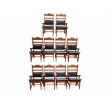 Set of ten hardwood high back boardroom chairs