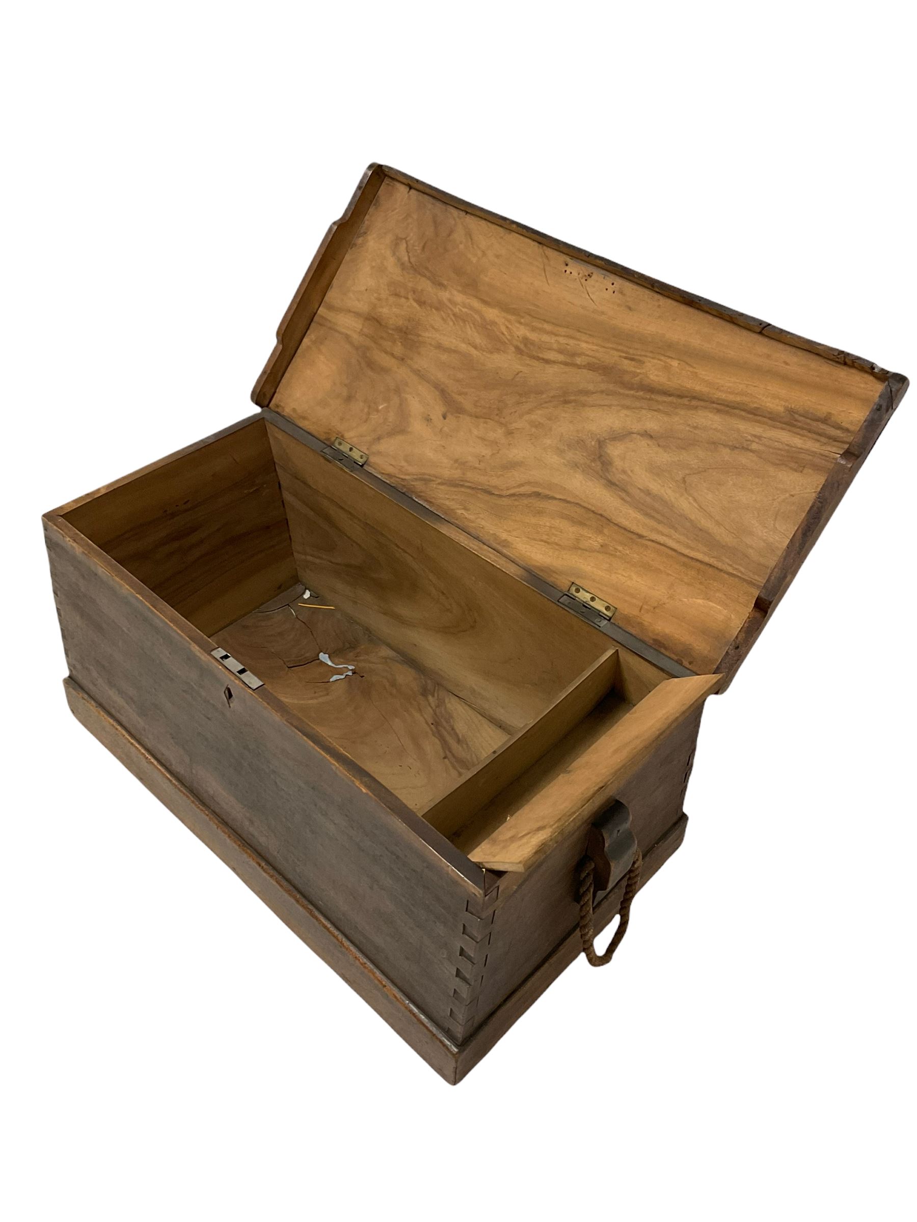 Victorian camphorwood sea chest of tapering form - Image 3 of 4