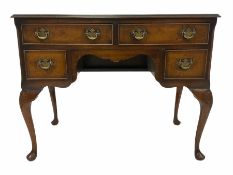 Queen Anne style walnut kneehole writing table