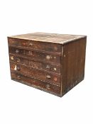 Early 20th century stained pine plan chest