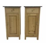 Pair of pine bedside cupboards