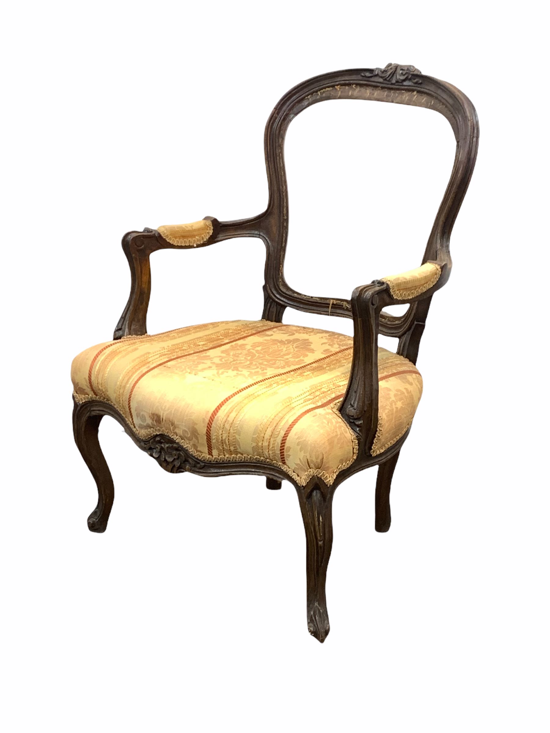 Pair of 19th century spindle back dining chairs with upholstered seats and turned supports - Image 2 of 2