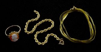 Gold weave link necklace