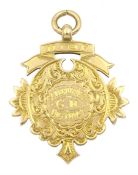 Edwardian 9ct gold 'Scarborough G.M. District' presentation medallion