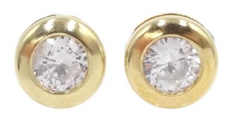 Pair of 9ct gold cubic zirconia stud earrings