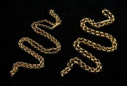 Two early 20th century gold link necklaces