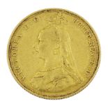 Queen Victoria 1887 gold full sovereign coin