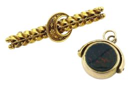 Early 20th century gold crescent brooch