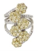 Large white gold diamond ring