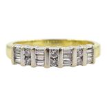 18ct gold baguette and round brilliant cut diamond half eternity ring