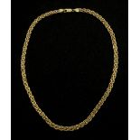 9ct gold flattened link necklace