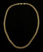 9ct gold flattened link necklace