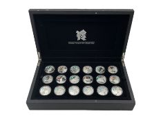 The Royal Mint London 2012 'A Celebration of Britain' silver proof five pound coin set