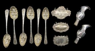 Six early 19th century silver teaspoons