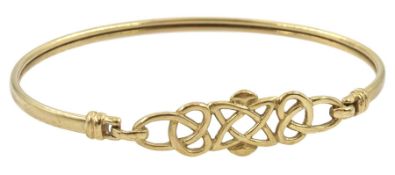 9ct gold Mackintosh design bangle