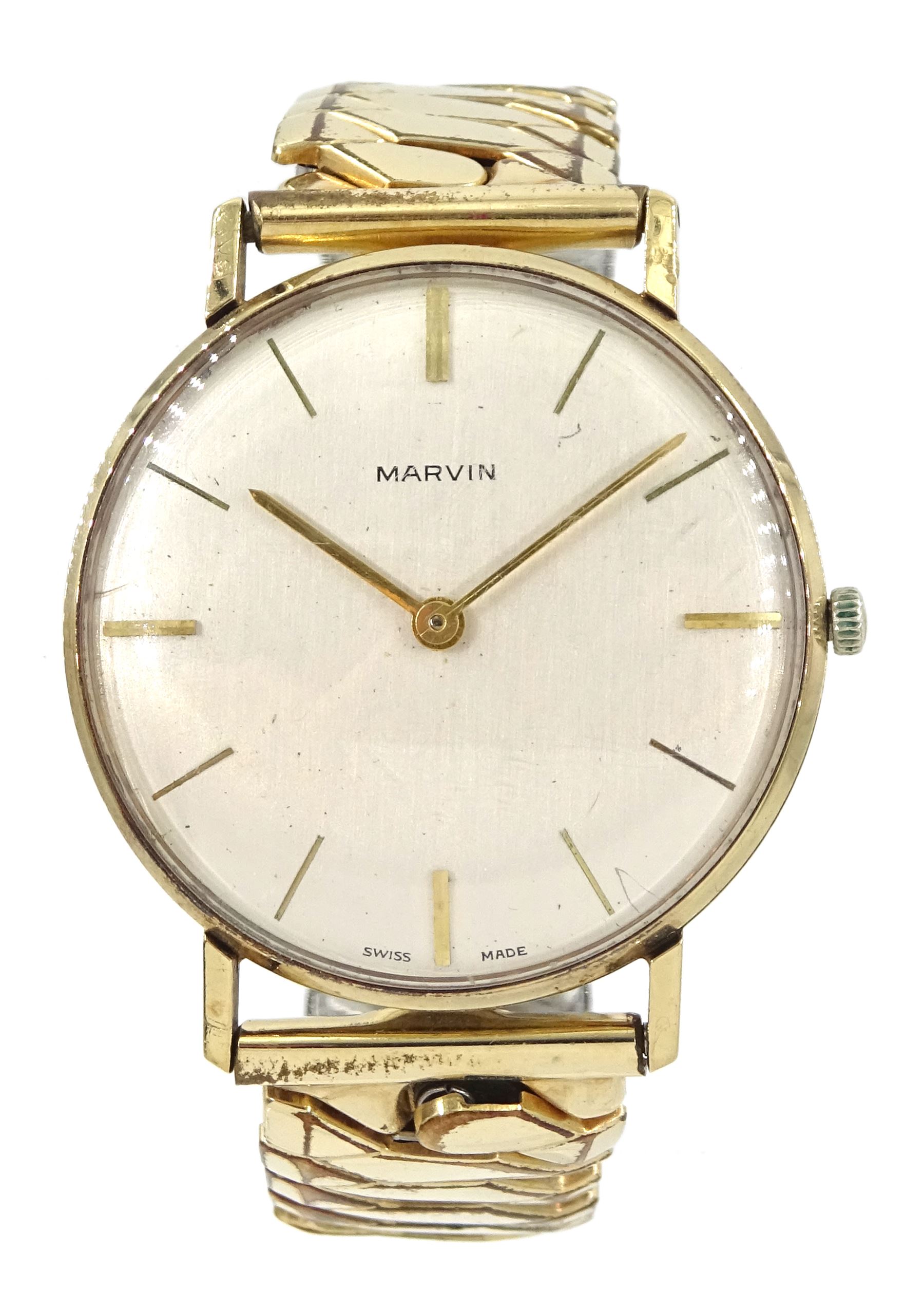 Marvin 9ct gold gentleman's manual wind 17 jewel wristwatch