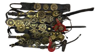 Number of leather martingales with various horse brasses etc