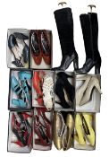 Collection of designer shoes to include a pair of Yves Saint Laurent court shoes