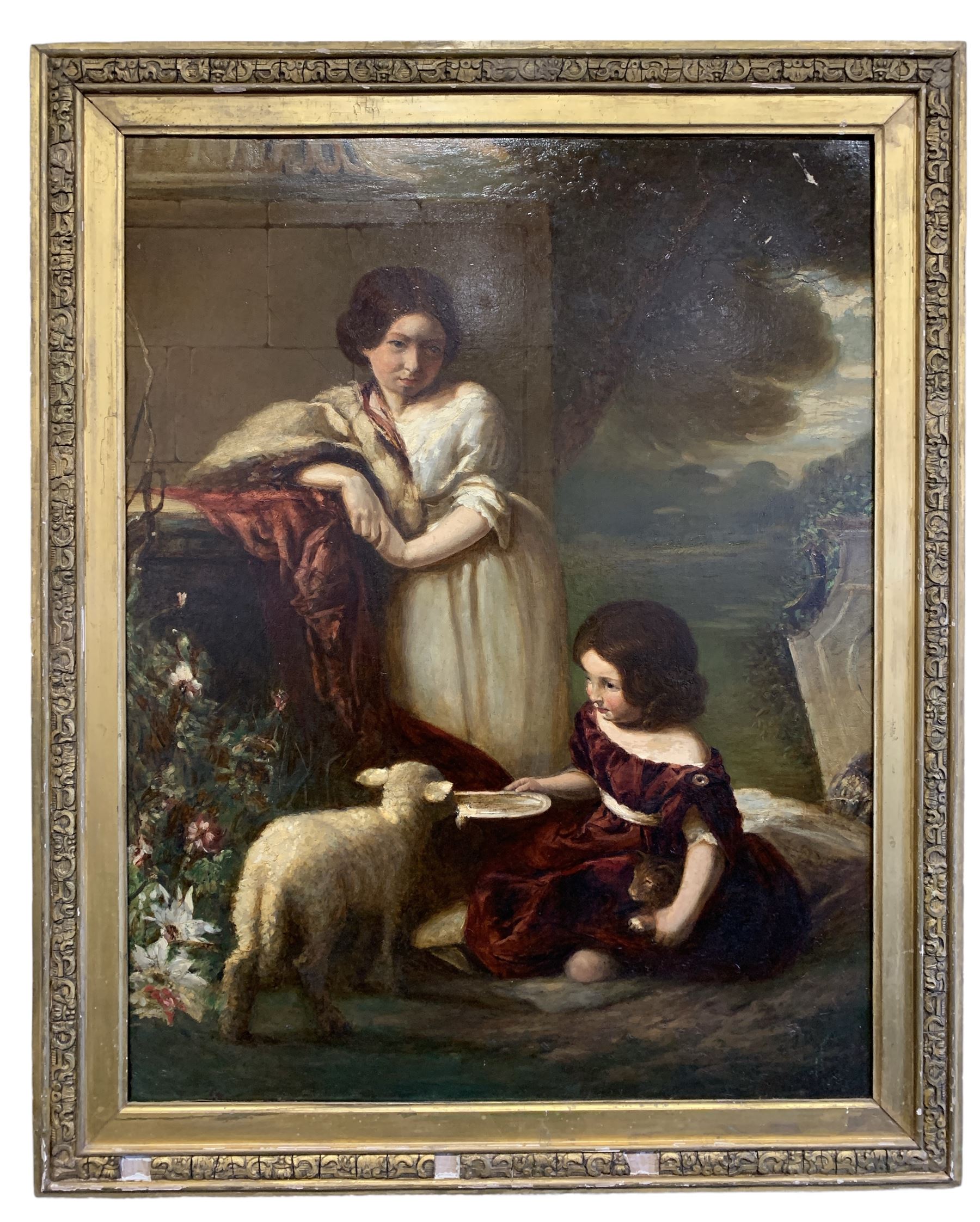 William Underhill (British fl. 1847-1870): 'Children with a Lamb' - Image 2 of 4