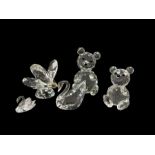 Group of Swarovski Crystal animal figures to include a Butterfly