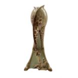 Franz porcelain vase in the form of a Giraffe licking her calf