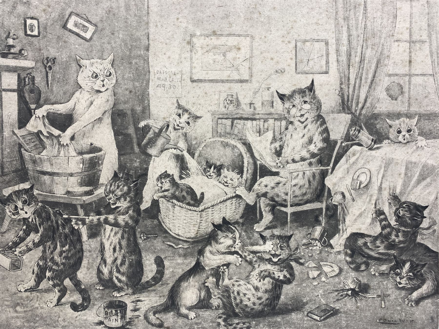 After Louis Wain (British 1860-1939): 'There is no Place Like Home' and 'Home Sweet Home' - Image 3 of 3