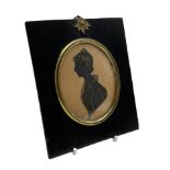 19th century side profile Silhouette of a lady inscribed on the reverse ' Mrs Broughton taken from a