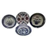 Three 19th century Chinese Provincial porcelain plates