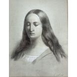 P Holland (Italian School 19th/20th century): Renaissance Style Head and Shoulders Portrait of Lady